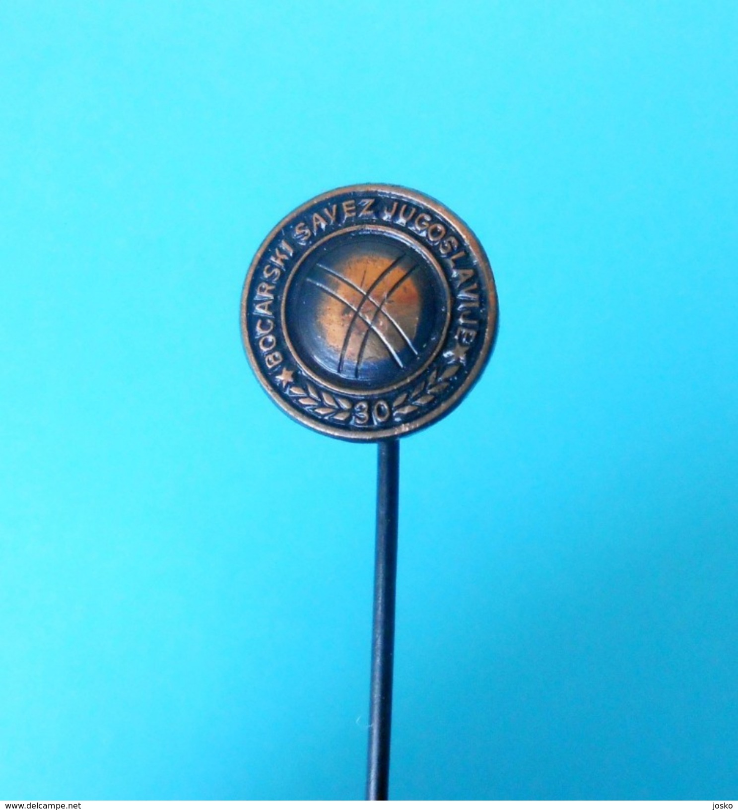 YUGOSLAVIAN PETANQUE FEDERATION ( Rare - Bronze Plated Pin ) Badge Boule Bowls Petanca Bocce Jeu De Boules Bocha - Boule/Pétanque