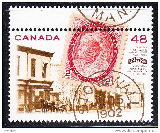 Canada MNH Scott #1956 48c Post Office, Stonewall MB; 2c Victoria Stamp, 1902 Datestamp With Tab At Top - Neufs