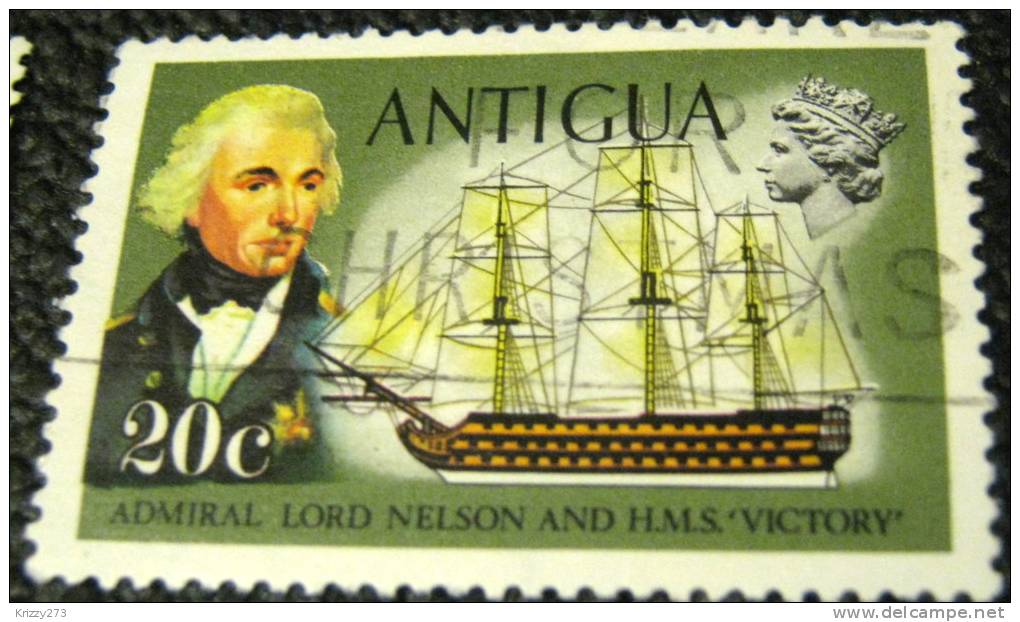 Antigua 1970 Admiral Lord Nelson And HMS Victory 20c - Used - 1960-1981 Autonomie Interne