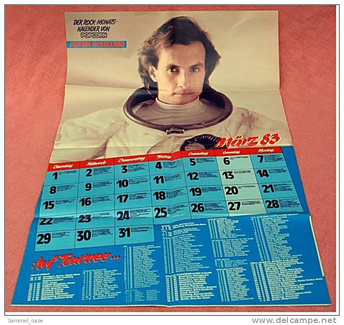 Musik Poster :  Nena Mit Band  -  Rückseitig Peter Schilling - Kalender 1983 - Aus Der Popcorn - Afiches & Pósters