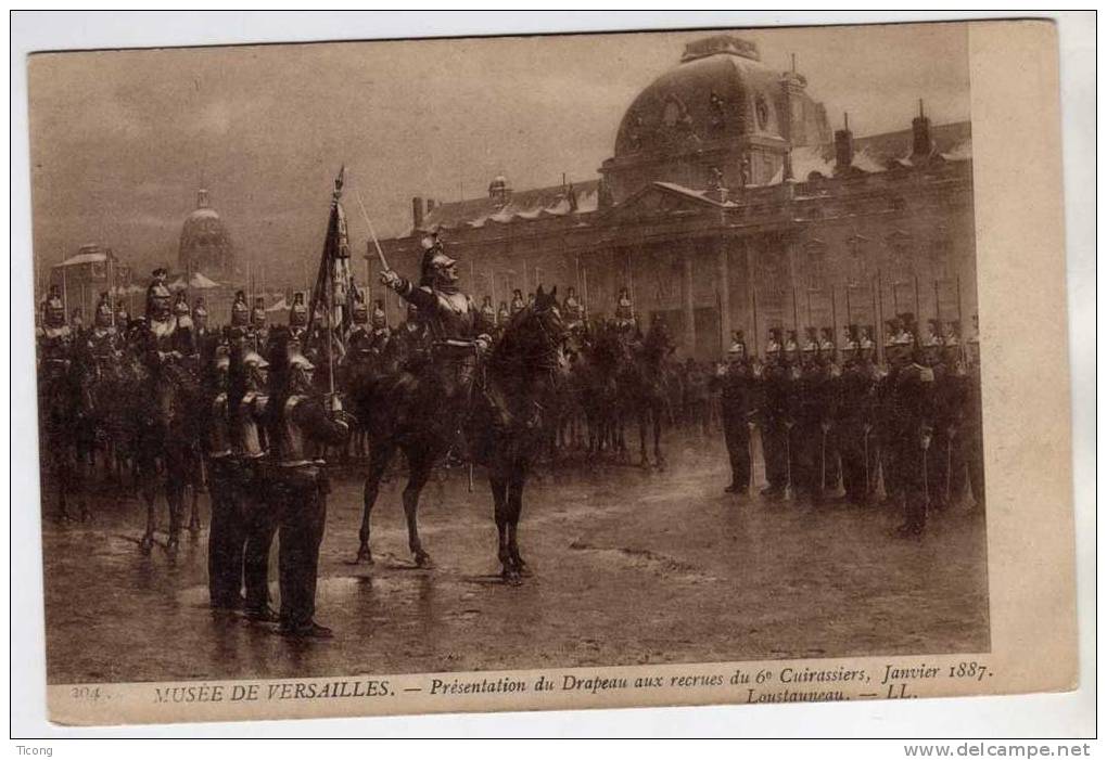 MILITARIA PRESENTATION DU DRAPEAU AU RECRUES DU 6IEME CUIRASSIERS - JANVIER 1887 - A VOIR - Drapeaux