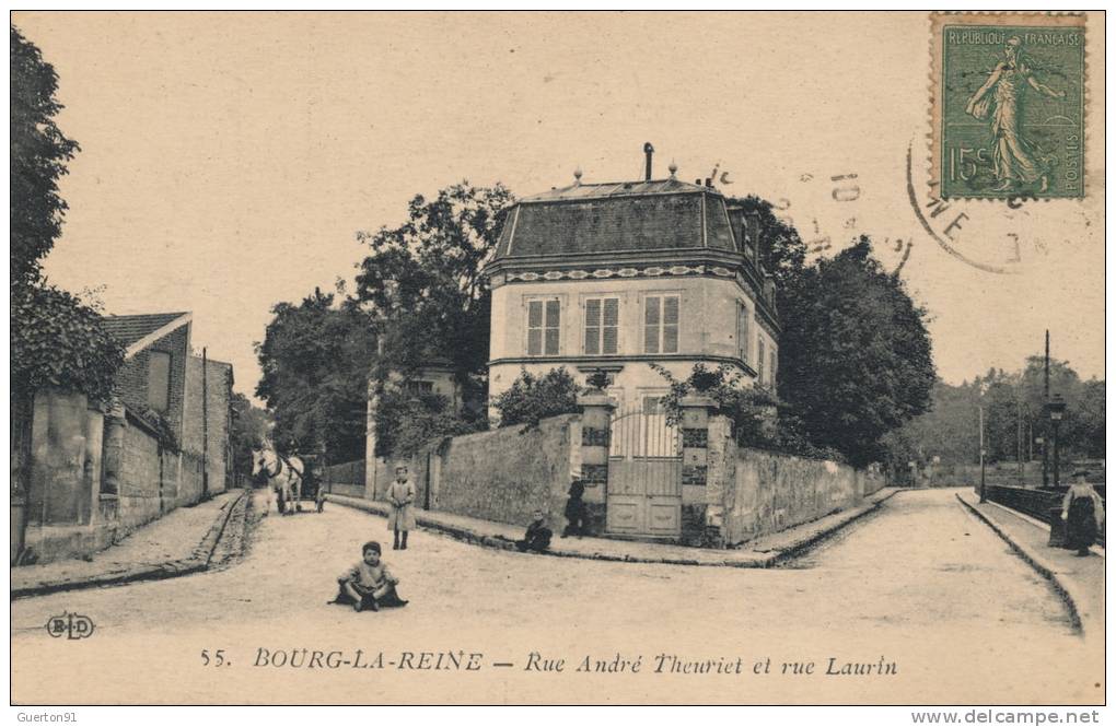 ( CPA 92)  BOURG-LA-REINE  /  Rue André Theuriet Et Rue Laurin  - - Bourg La Reine