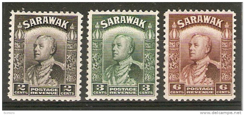 SARAWAK 1941 2c, 3c, 6c COLOUR CHANGES SG 107a, 108a, 111a MOUNTED MINT Cat £20.75 - Sarawak (...-1963)