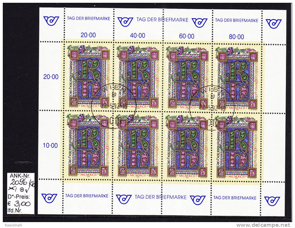22.5.1992 -  SM  "Tag Der Briefmarke 1992"  -   O  Gestempelt  -  Siehe Scan  (2096o Kb) - Usados