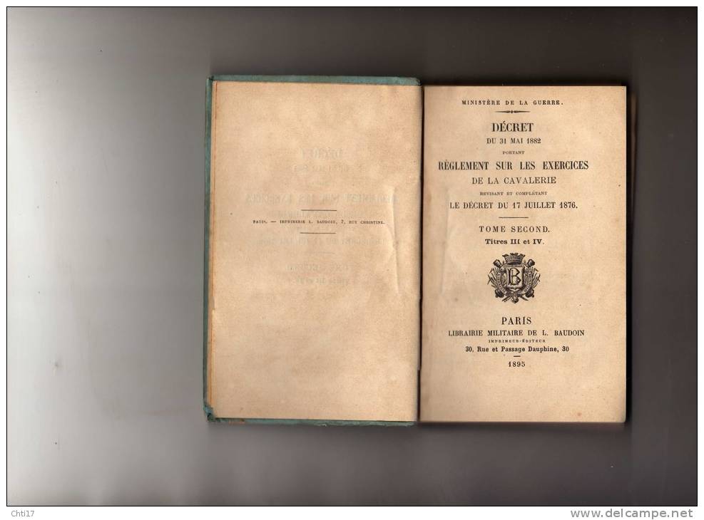 MILITARIA WW1 REGLEMENT SUR LES EXERCICES DE LA CAVALERIE EQUITATION CHEVAL TOME 2 EDIT MINISTERE DE LA GUERRE 1895 - Francés