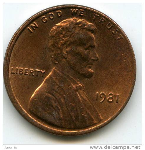 Etats-Unis USA 1 Cent 1981 KM 201 - 1959-…: Lincoln, Memorial Reverse