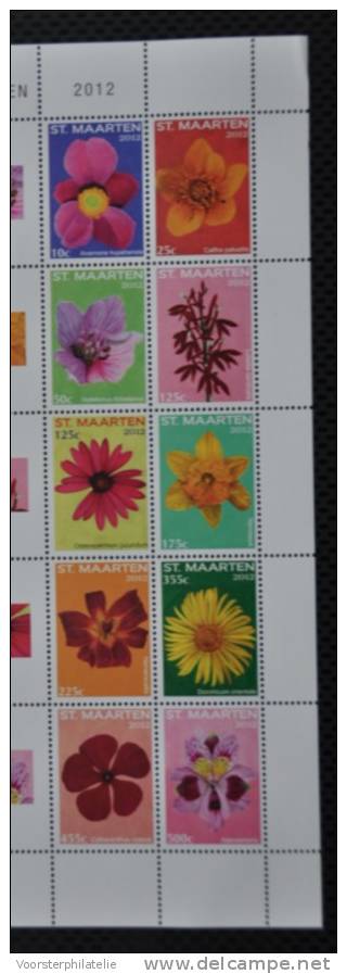 SINT MAARTEN ++ NEW NEW ++ 2012 SERIE  BLOEMEN FLOWERS FLEUR MNH NEUF ** - Curacao, Netherlands Antilles, Aruba