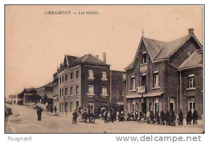 BELGIQUE :LIBRAMONT.(Luxembourg).:Les Hôtels.1918.Oblit.Trésor Et Postes.Fort Animée. - Libramont-Chevigny