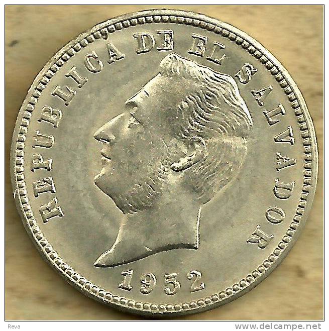 EL SALVADOR 10 CENTAVOS  WREATH FRONT MAN HEAD BACK 1952 EF AG SILVER KM? READ DESCRIPTION CAREFULLY!! - Salvador