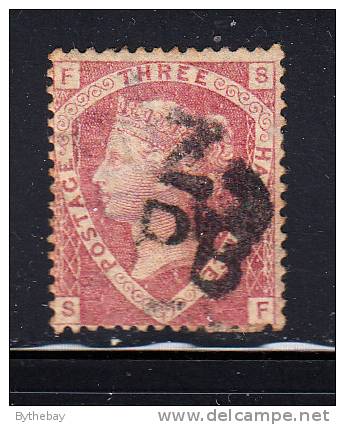 Great Britain Used Scott #32 1 1/2p Victoria Plate 1 Position ´SF´ - Album Adherence - Oblitérés