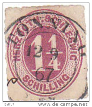 GERMANIA ANTICHI STATI 1864/67 HERZOGTH- SCHLESWIG -  USATO - Schleswig-Holstein