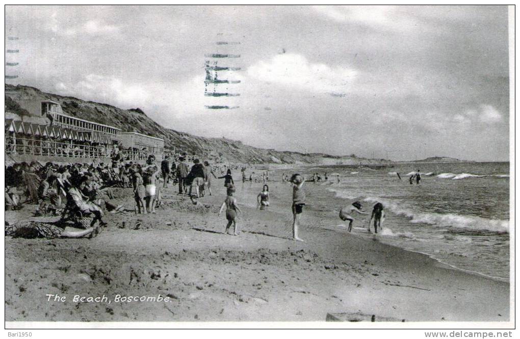 Beatiful Old Post Card   " THE BEACH, BOSCOMBE" - Bournemouth (avant 1972)