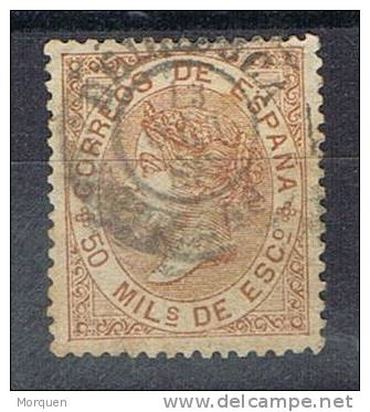 Sello 50 Milesimas Isabel II 1867, Fechador BRIBIESCA (Burgos) Num 96 º - Used Stamps