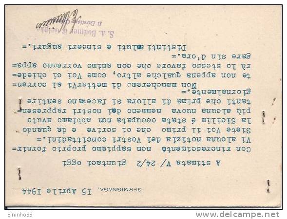 1944 RSI Cartolina Postale Prestampata C. 30 Da Germignaga Per Legoli Di Peccioli - Marcofilía