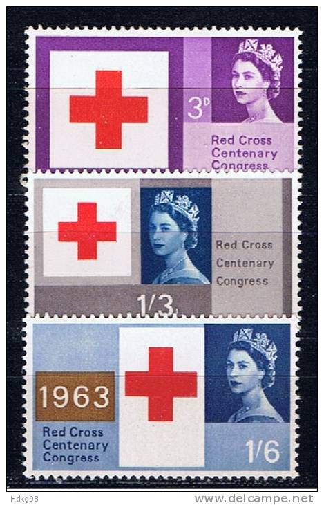 GB Großbritannien 1963 Mi 362-64 Mnh Rotes Kreuz - Unused Stamps