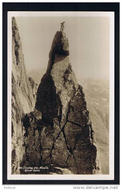 RB 895 - Real Photo Postcard - Climbing The Needle - Great Gable Cumbria Lake District - Sport Theme - Climbing