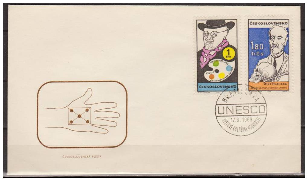 Czechoslovakia, Ceskoslovensko, 1969, Famous Persons, Henri Matisse, Ales Hrdlicka , FDC - Andere & Zonder Classificatie