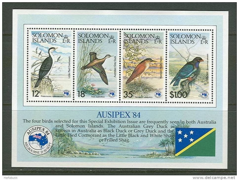 Solomon Islands   Birds  (Auxipex' 84) Souvenir Sheet  SC# 538a MNH** - Solomon Islands (1978-...)