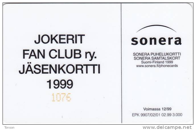 Finland, S070, Jokerit Fan Club, 2 Scans. - Finlande