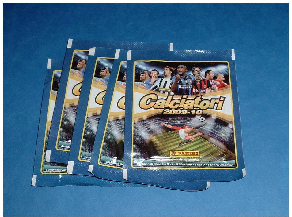 5 Bustine Calciatori 2009-10 Con Figurine Sticker Panini Lott 2 - Italienische Ausgabe