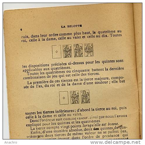 BELOTE BELOTTE 1925  " Règles Du Jeu " Livret 32 Pages Par B. RENAUDET Paris BORNEMANN - Altri & Non Classificati