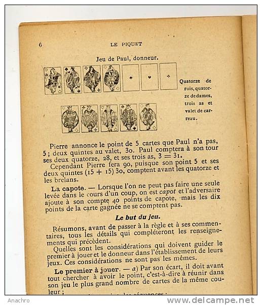 LE PIQUET Le Rubicon La Capote 1925  " Règles Du Jeu  SCIENCE Du Jeu " Livret 32 Pages Par B. RENAUDET Paris BORNEMANN - Other & Unclassified