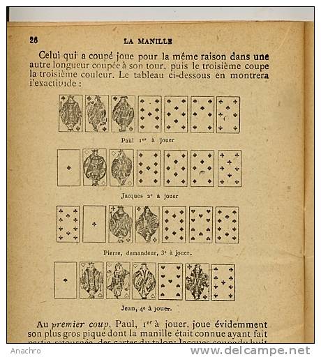 La MANILLE 1925  " Règles Du Jeu  SCIENCE Du Jeu " Livret 32 Pages Par B. RENAUDET Paris BORNEMANN - Other & Unclassified