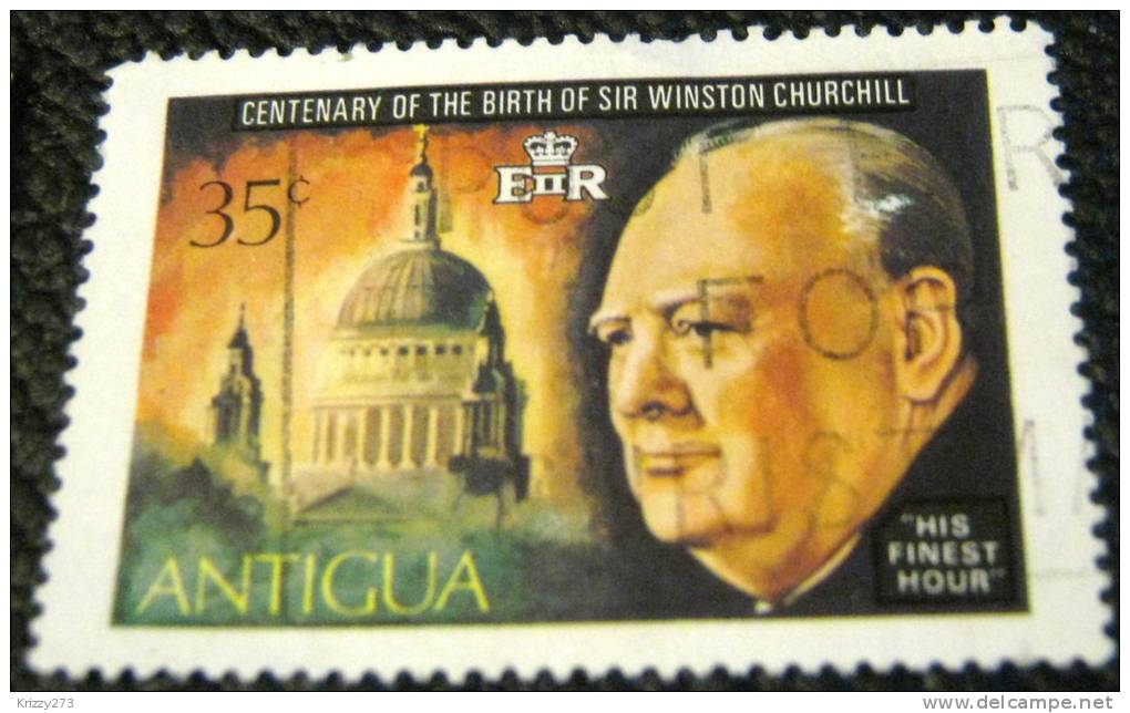 Antigua 1974 Centenary Of The Birth Of Sir Winston Churchill 35c - Used - 1960-1981 Autonomie Interne