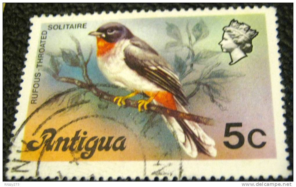 Antigua 1976 Rufous Throated Solitaire 5c - Used - 1960-1981 Autonomie Interne