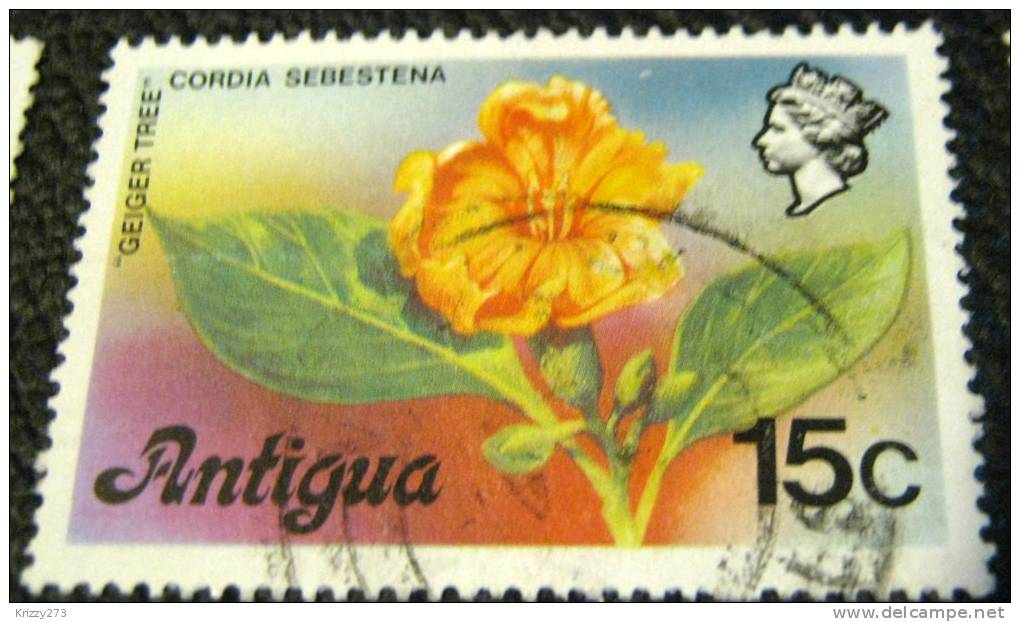 Antigua 1976 Geiger Tree Cordia Sebestena 15c - Used - 1960-1981 Autonomie Interne