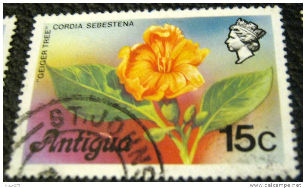 Antigua 1976 Geiger Tree Cordia Sebestena 15c - Used - 1960-1981 Autonomie Interne