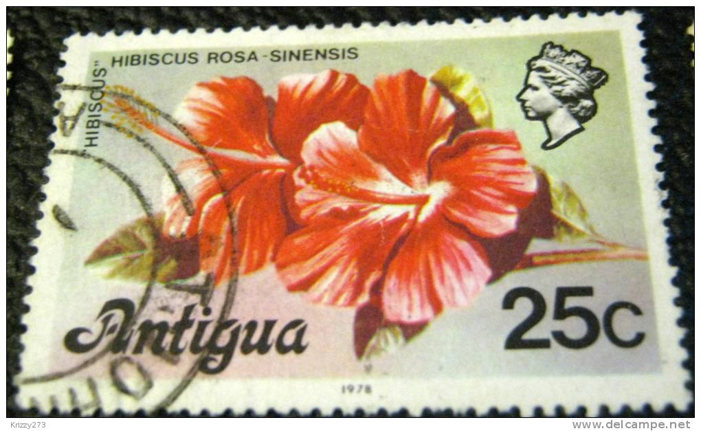 Antigua 1978 Hibiscus Rosa Sinensis 25c - Used - 1960-1981 Autonomía Interna