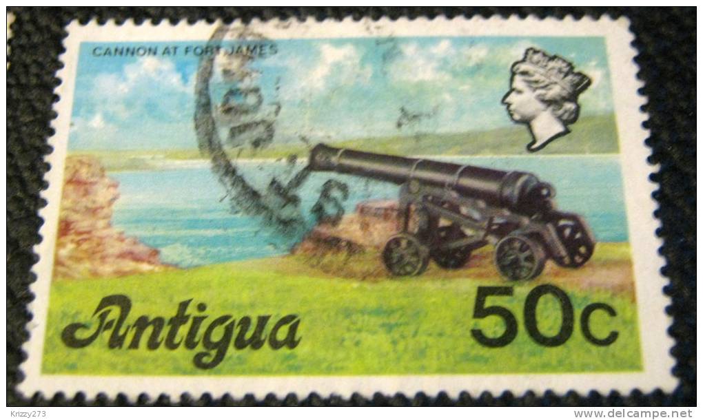 Antigua 1976 Cannon At Fort James 50c - Used - 1960-1981 Autonomía Interna