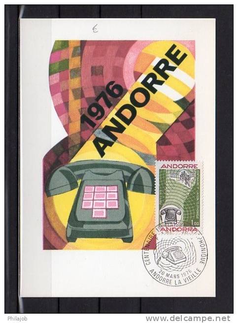 ANDORRE CM De 1976 N° YT  252 " 100 ANS DE LA PREMIERE LIAISON TELEPHONIQUE " Voir Scan + Prix Dégressif ! - Maximum Cards