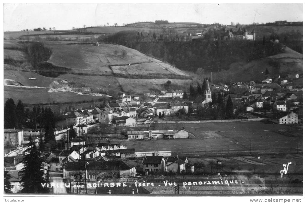 CPA 38 VIRIEU SUR BOURBRE VUE PANORAMIQUE 1947 Plan Rare - Virieu