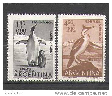 Argentina 1961 - Penguin Birds Antarctic Animals Fauna Bird Penguins Nature Polar Stamps MNH Mi 760-761 Sc B29 CB30 - Ungebraucht