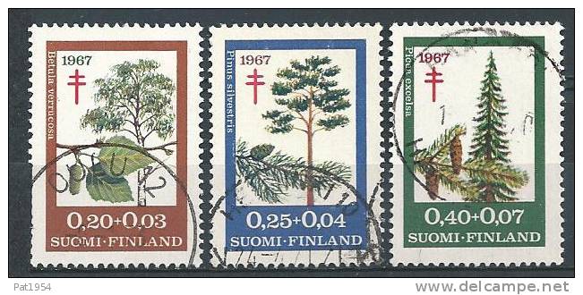 Finlande 1967 N° 593/595 Oblitérés  Surtaxe Pour Lutte Anti Tuberculose Avec Des Arbres - Used Stamps