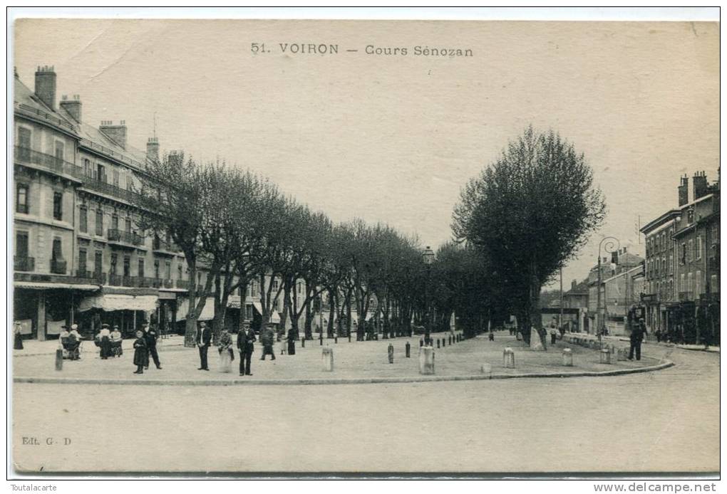 CPA 38 VOIRON COURS SENOVAN 1923 Animée - Voiron