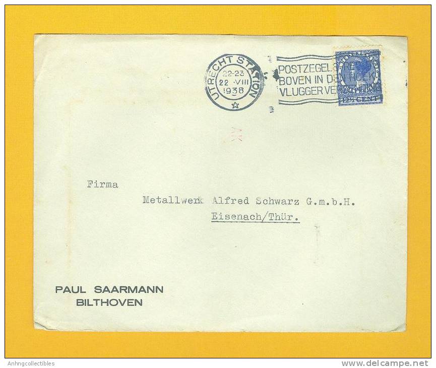 Netherlands Postly Used Old Cover - 19381 - Fine Postmark - Lettres & Documents