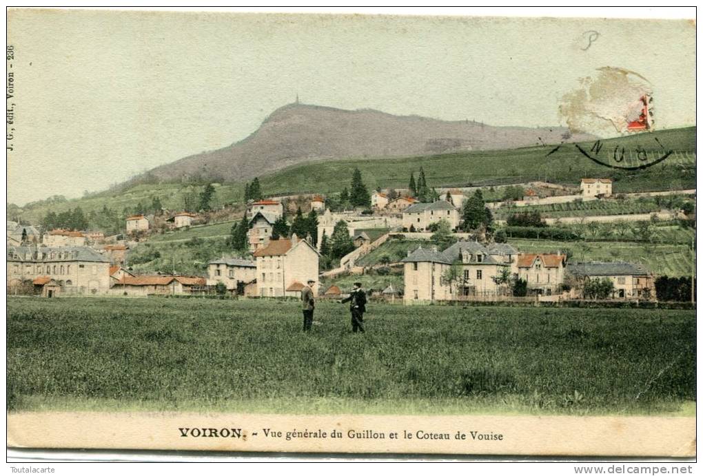 CPA 38 VOIRON VUE GENERALE DU GUILLON ET LE COTEAU DE VOUISE 1913 - Voiron