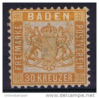 German States: Baden, Mi 22 A MH No Gum (*) - Andere & Zonder Classificatie