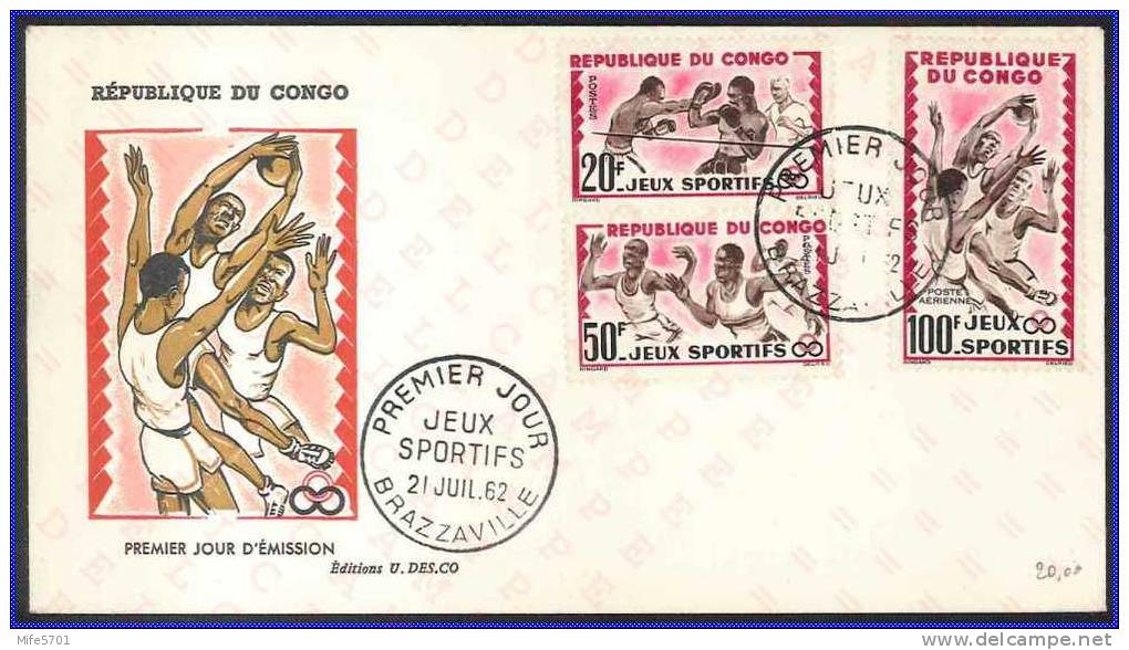 CONGO BRAZZAVILLE - JEUX SPORTIFS - 21.06.1962 - FDC - FDC