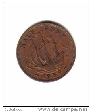 GREAT BRITAIN    1/2  PENNY   1939  (KM# 844) - C. 1/2 Penny