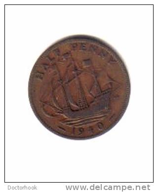 GREAT BRITAIN    1/2  PENNY   1940  (KM# 844) - C. 1/2 Penny