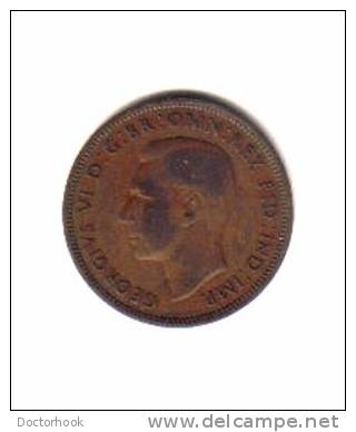 GREAT BRITAIN    1/2  PENNY   1940  (KM# 844) - C. 1/2 Penny