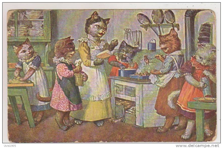 A.Thiele.Cats In Kitchen.T.S.N. Edition Nr.1677(6 Dess). - Thiele, Arthur