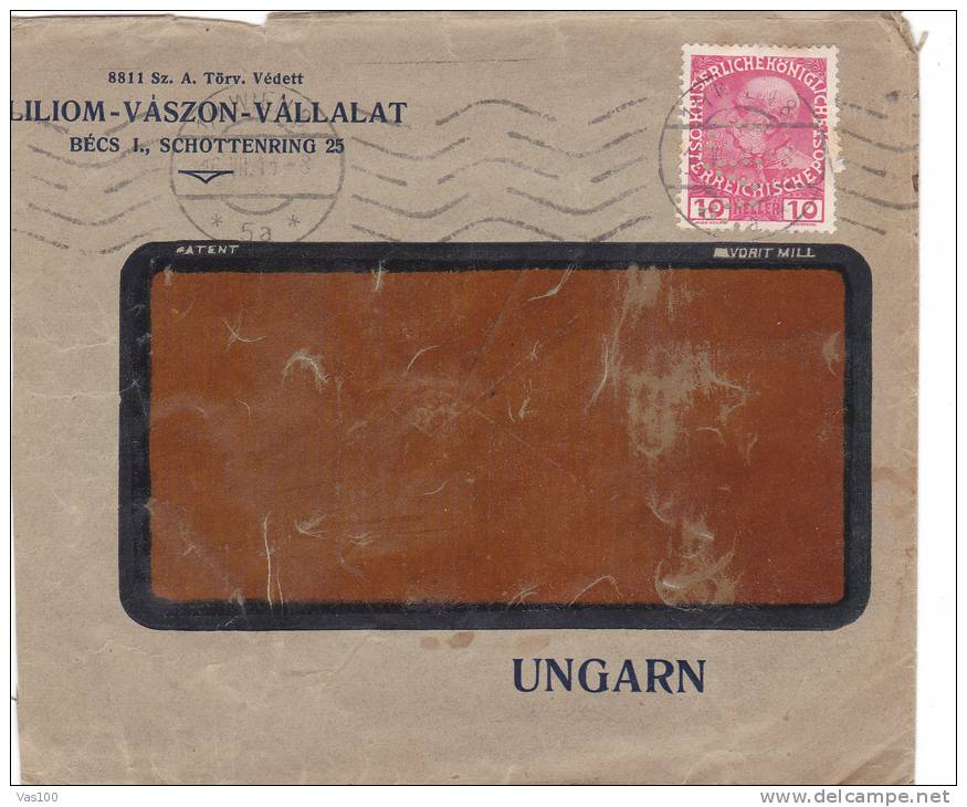 Perforés,Perfin,Perfins 1918 Cover LILIOM - VASZON - VALLALAT,AUSTRIA. - Perforés