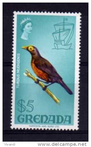 Grenada - 1969 - $5 Bare-Eyed Thrush - MH - Grenade (...-1974)