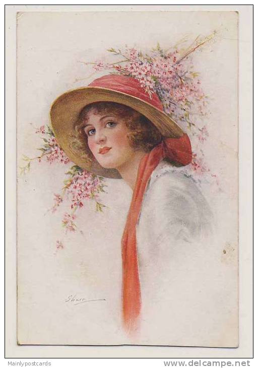 Artist Signed Share - Lady With A Large Hat - Sonstige & Ohne Zuordnung