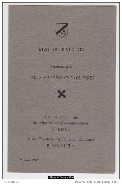 15761 Katanga 1961 Arts Katangais 52/65* Sur Livret Présentation - GF - Katanga